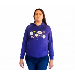 Sudadera Morada Flores